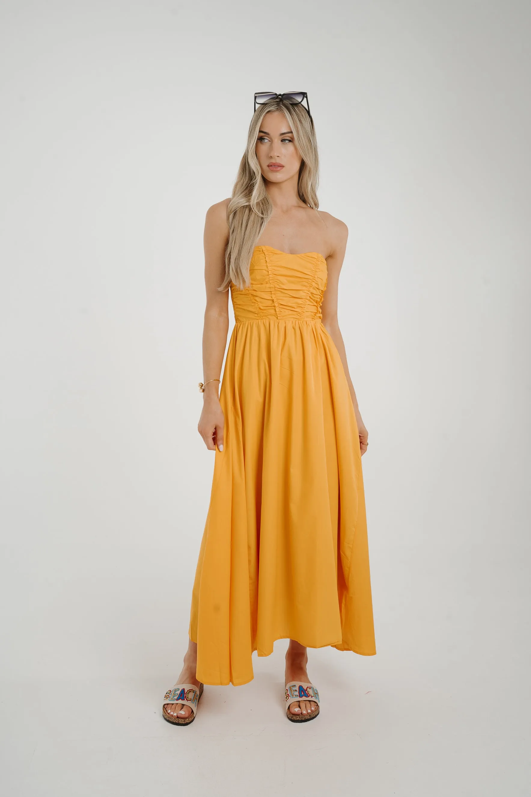 Caitlyn Corset Style Dress In Orange