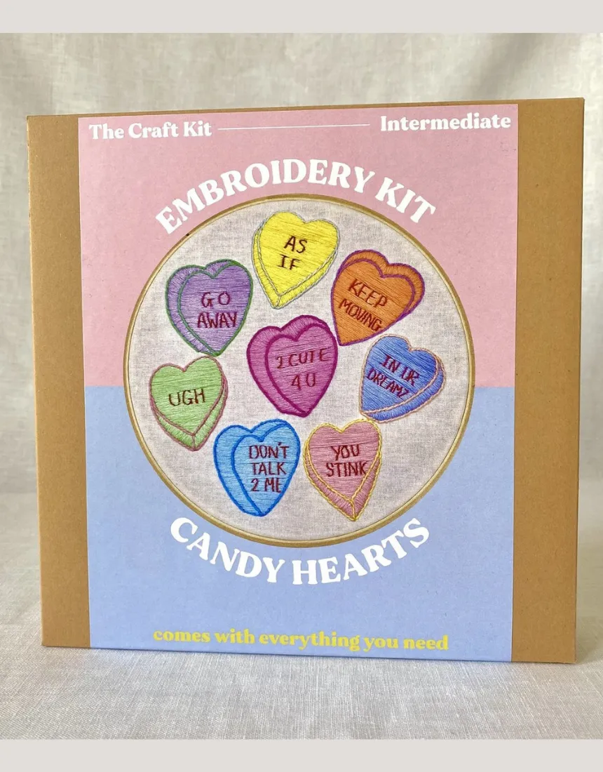 Candy Hearts Embroidery Kit