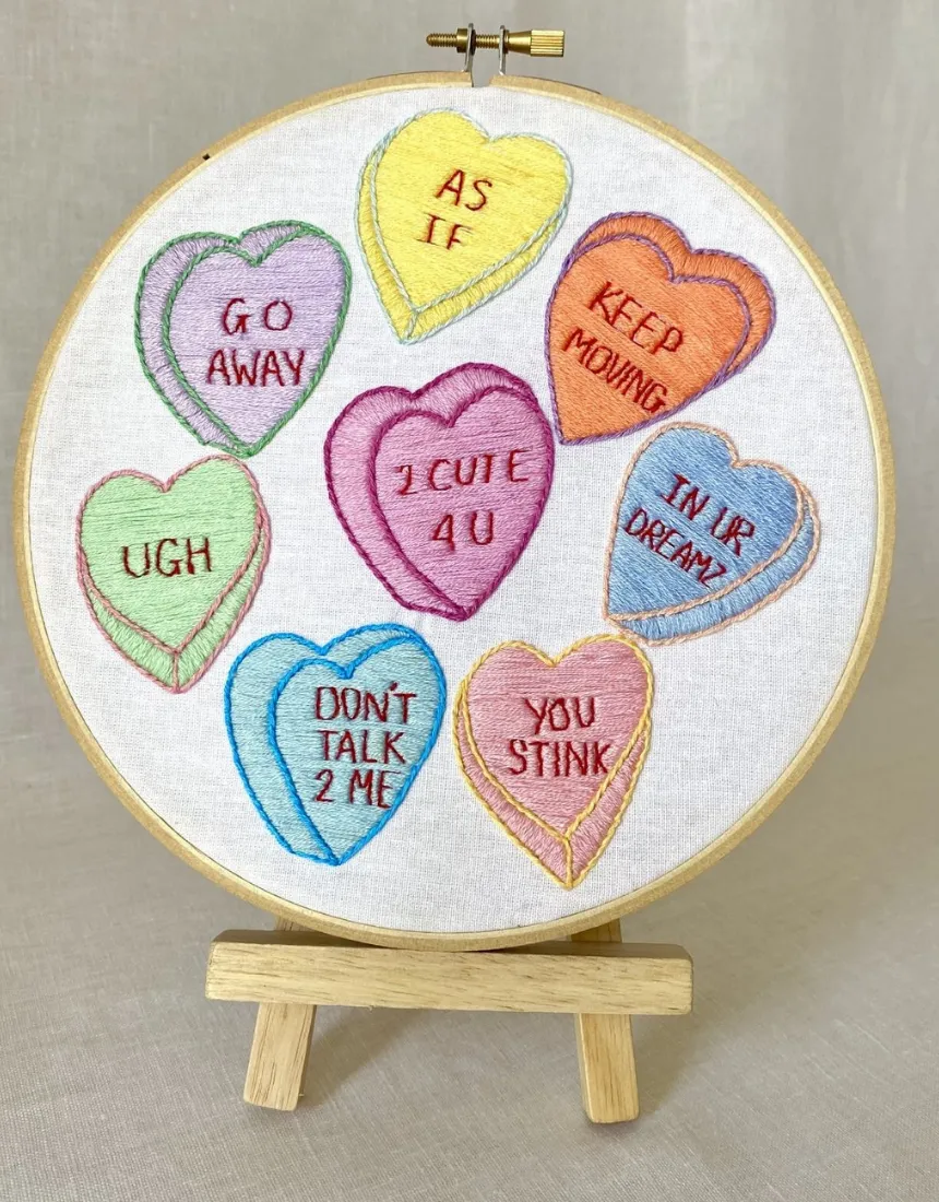 Candy Hearts Embroidery Kit