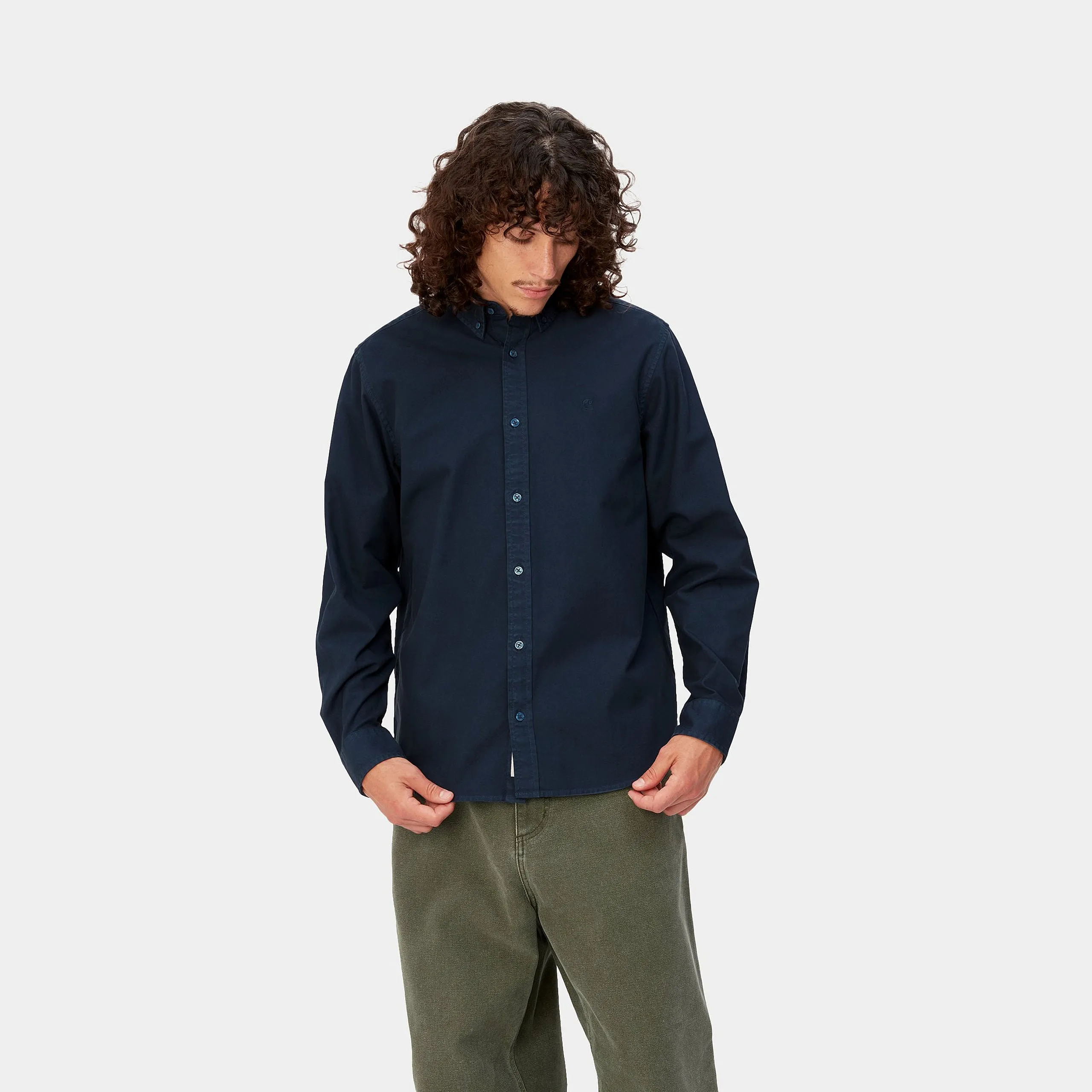 Carhartt L/S Bolton Shirt Blue Garment Dyed