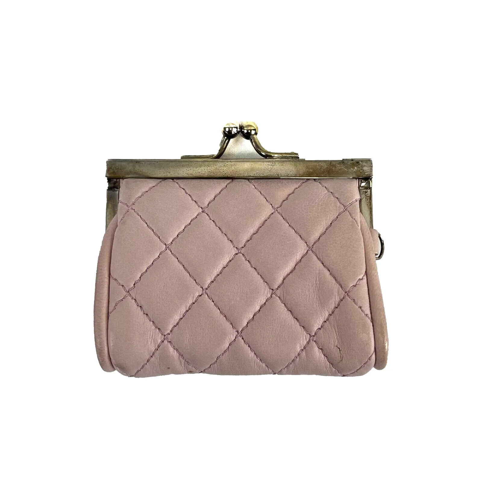 Chanel Rare clutch leather Pink CC quilted with matching coin purse 08 / 09