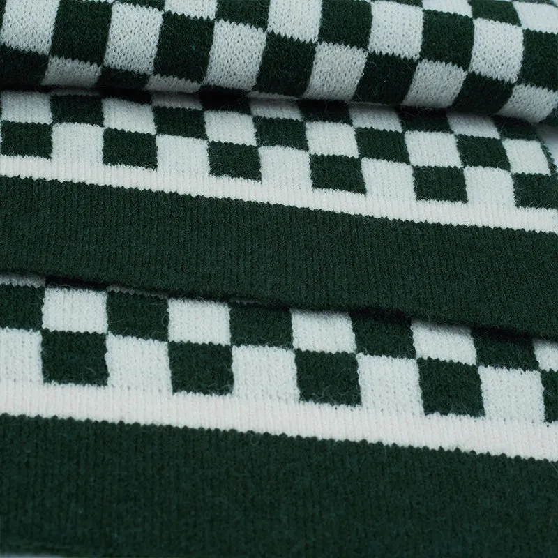 CHECKERED KNIT SCARVES