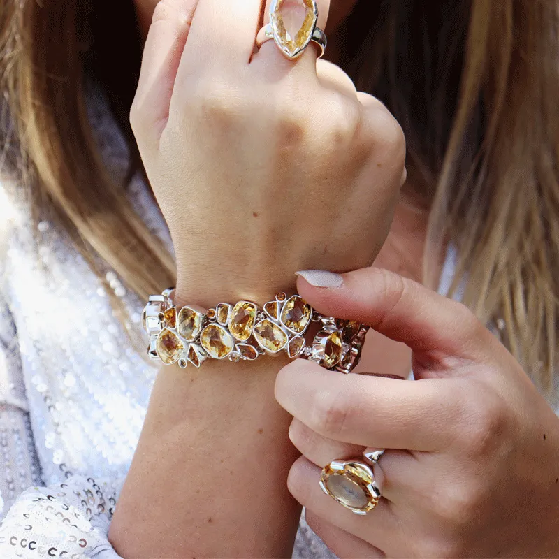 Citrine Boho Style Gemstone Bracelet