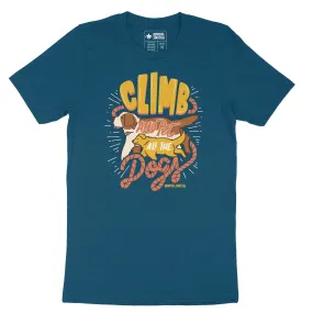 Climb and Pet All the Dogs — Illustrated Unisex T-Shirt