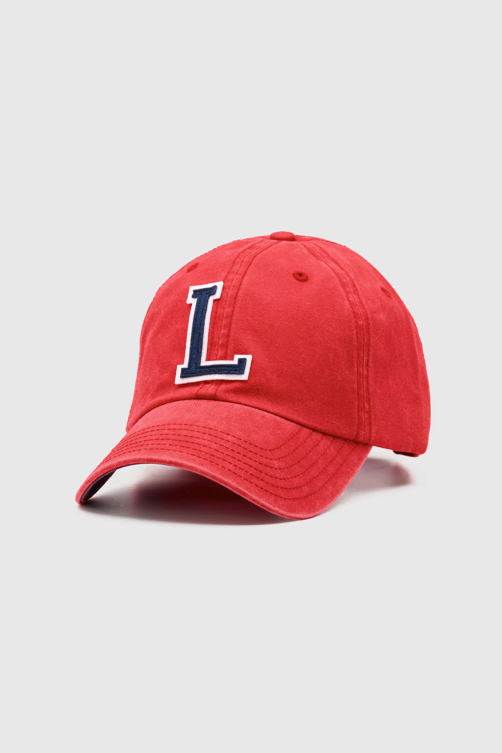 Collegiate Letter Cap Washed Red