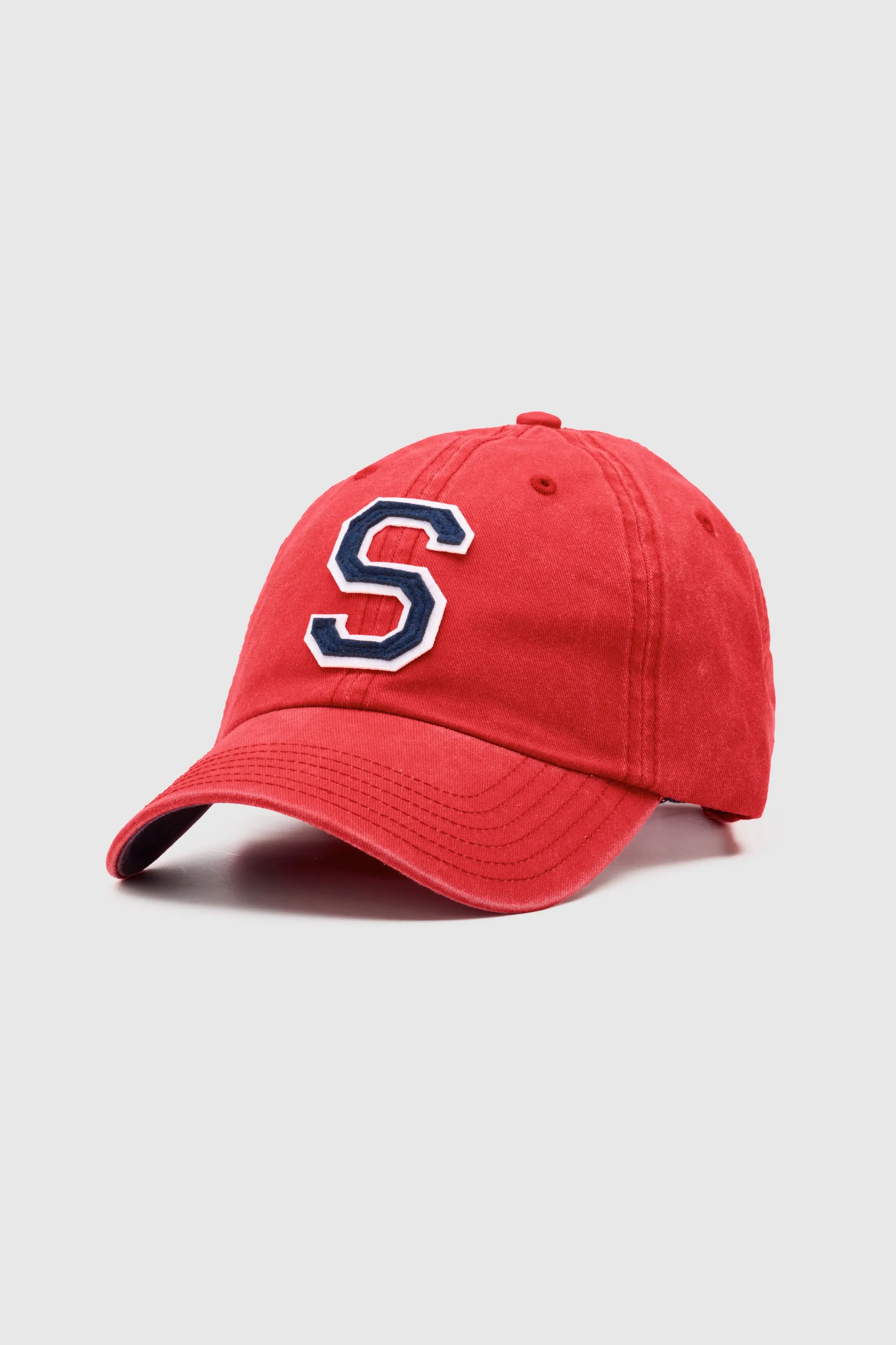 Collegiate Letter Cap Washed Red