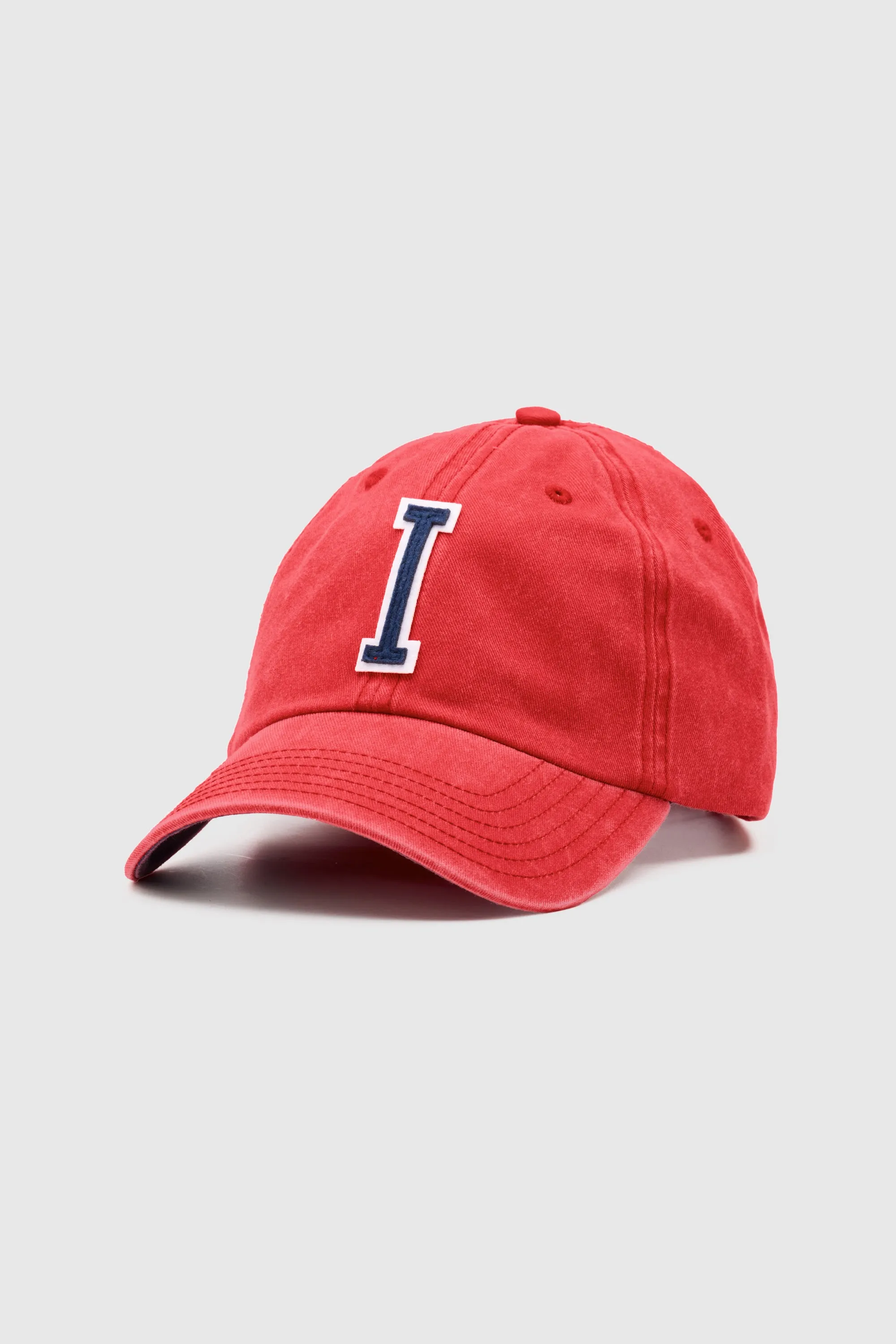 Collegiate Letter Cap Washed Red