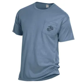 Comfort Wash EGA Saltwater Blue Pocket Tee