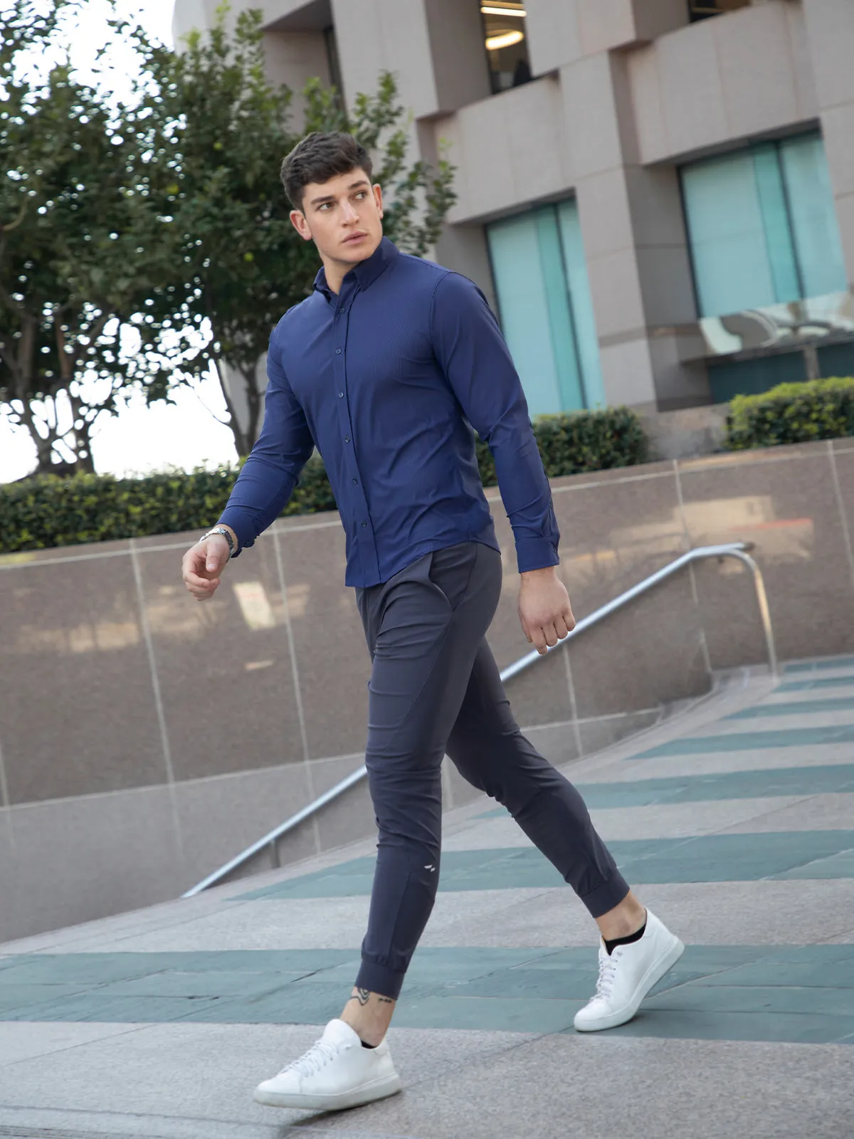 Commuter Performance Stretch Dress Shirt-Marine