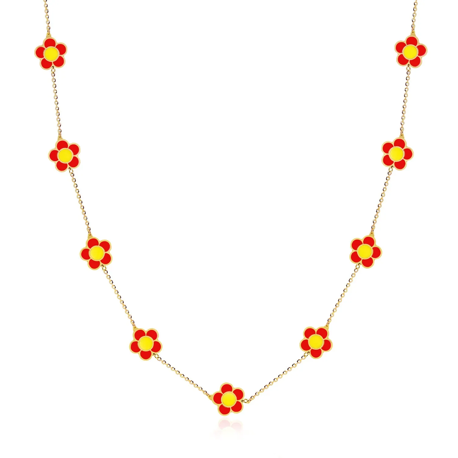 Coral Daisy Necklace