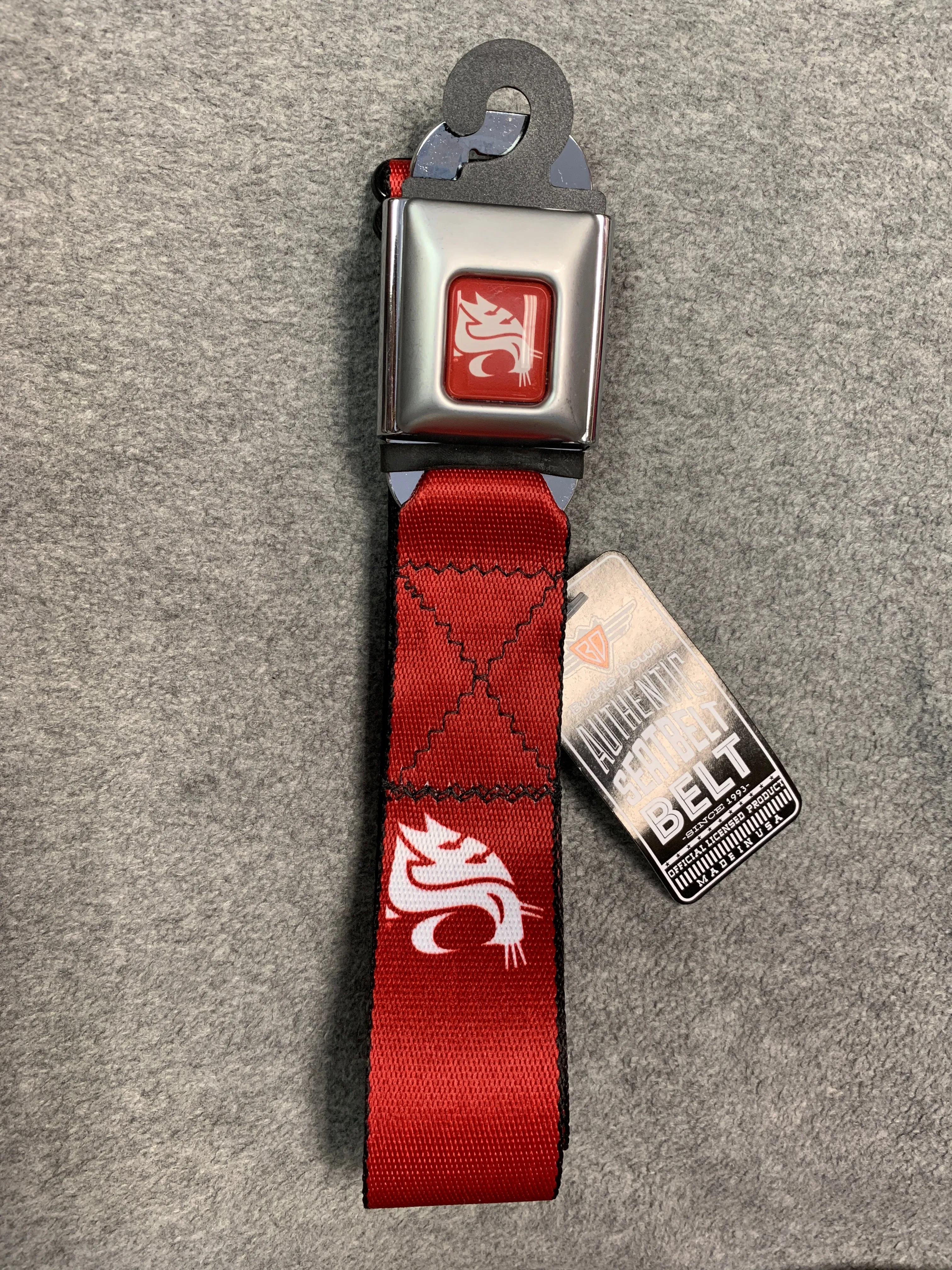 Crimson and Black WSU Buckle-Down Belt