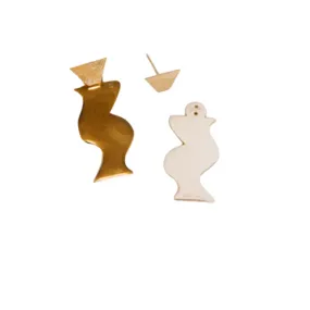 Dancing Figure Stud Earrings with Jacket