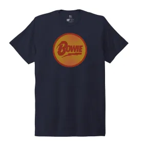 David Bowie Eco T-Shirt Circle Logo on Blue