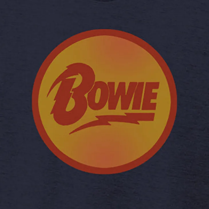 David Bowie Eco T-Shirt Circle Logo on Blue