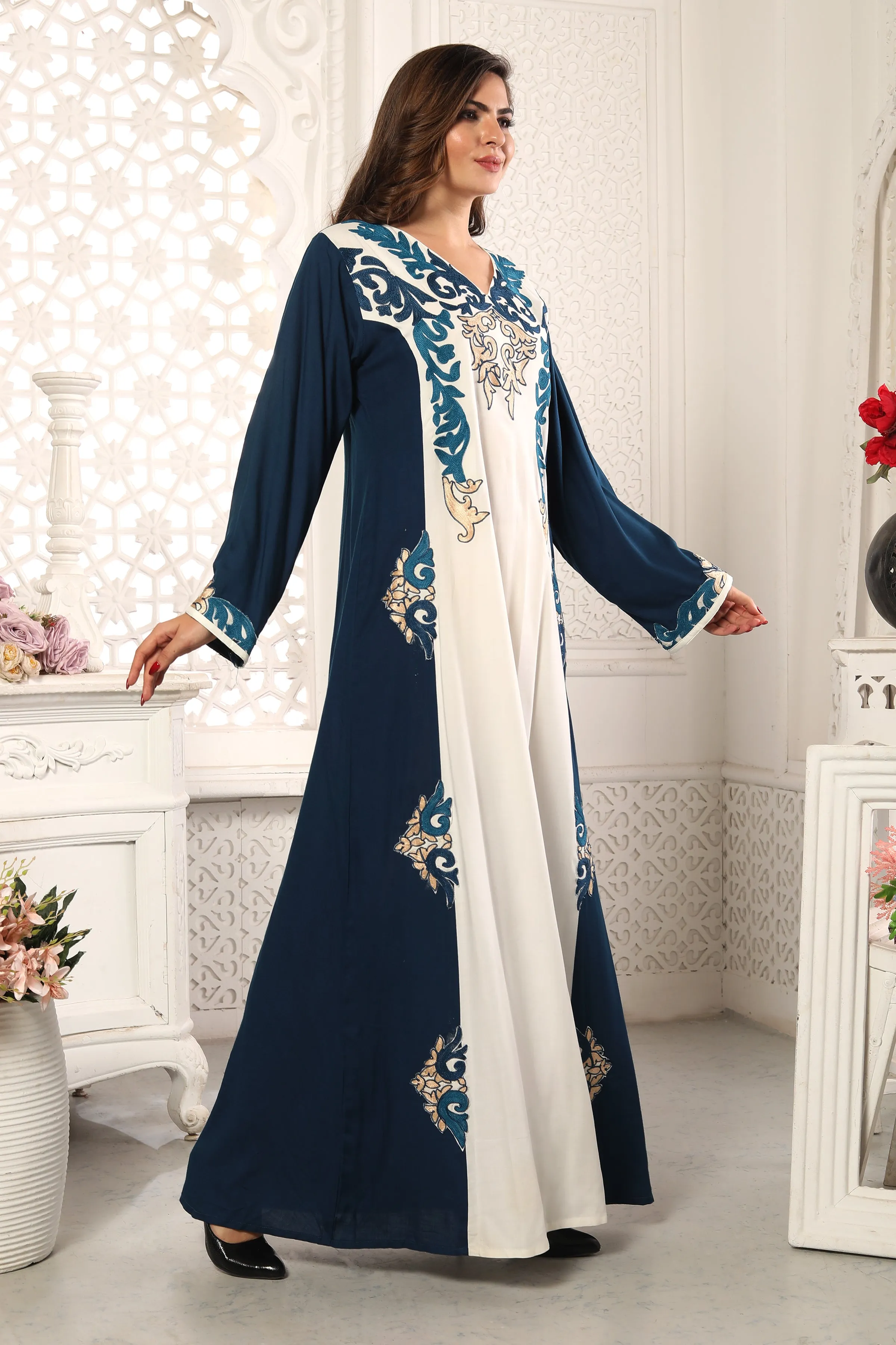 Designer Jalabiya Algerian Caftan Partywear Gown by Maxim Creation