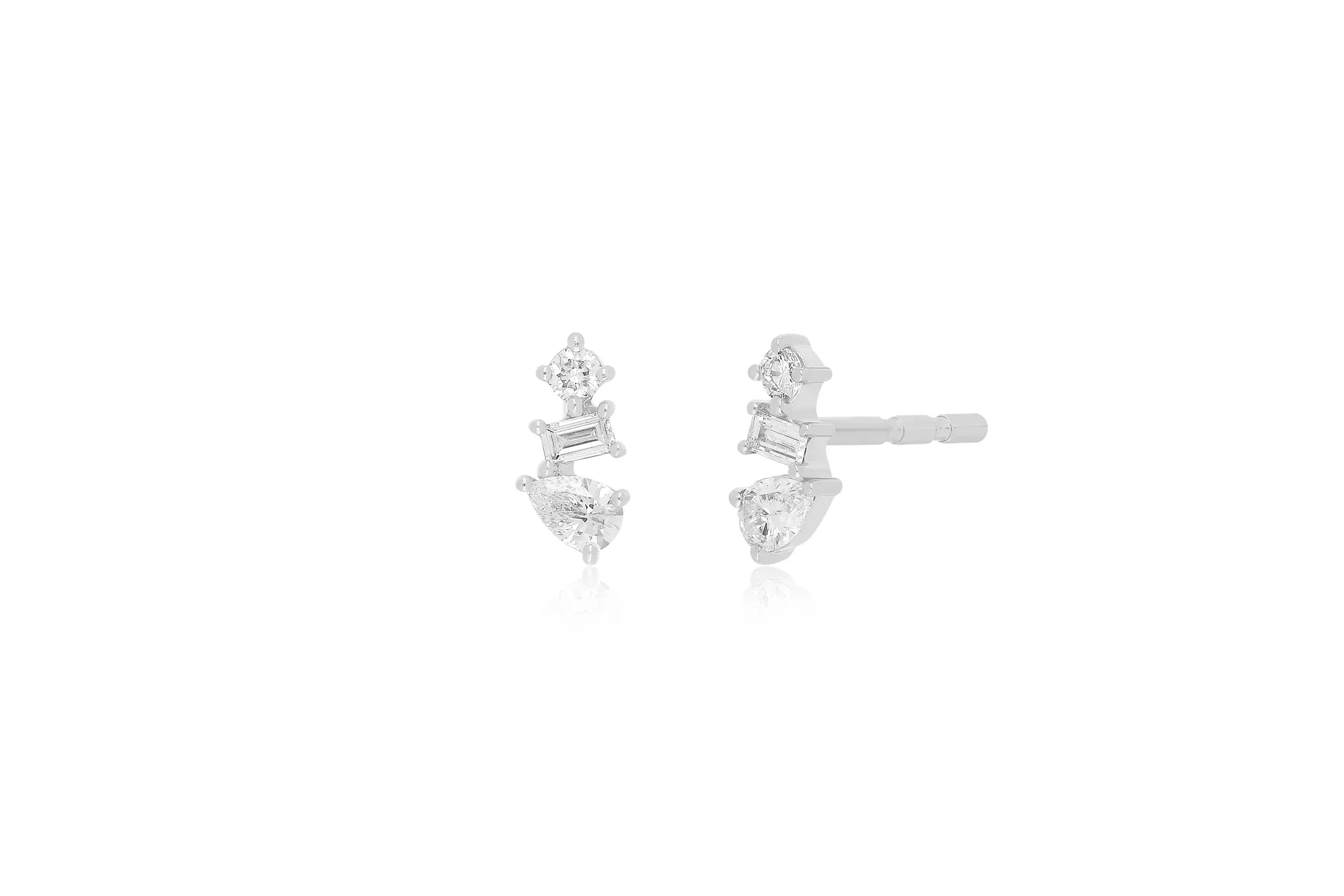 Diamond Multifaceted Stud Earring