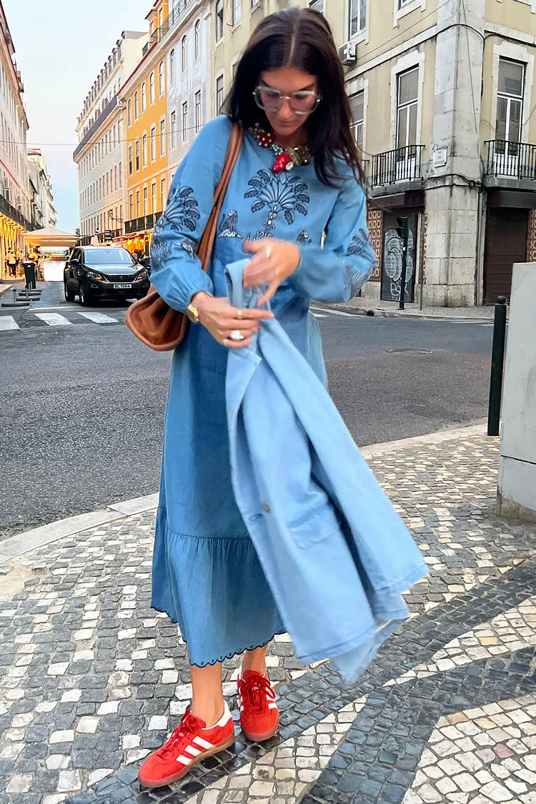 Dreaming In The Clouds Denim Dress