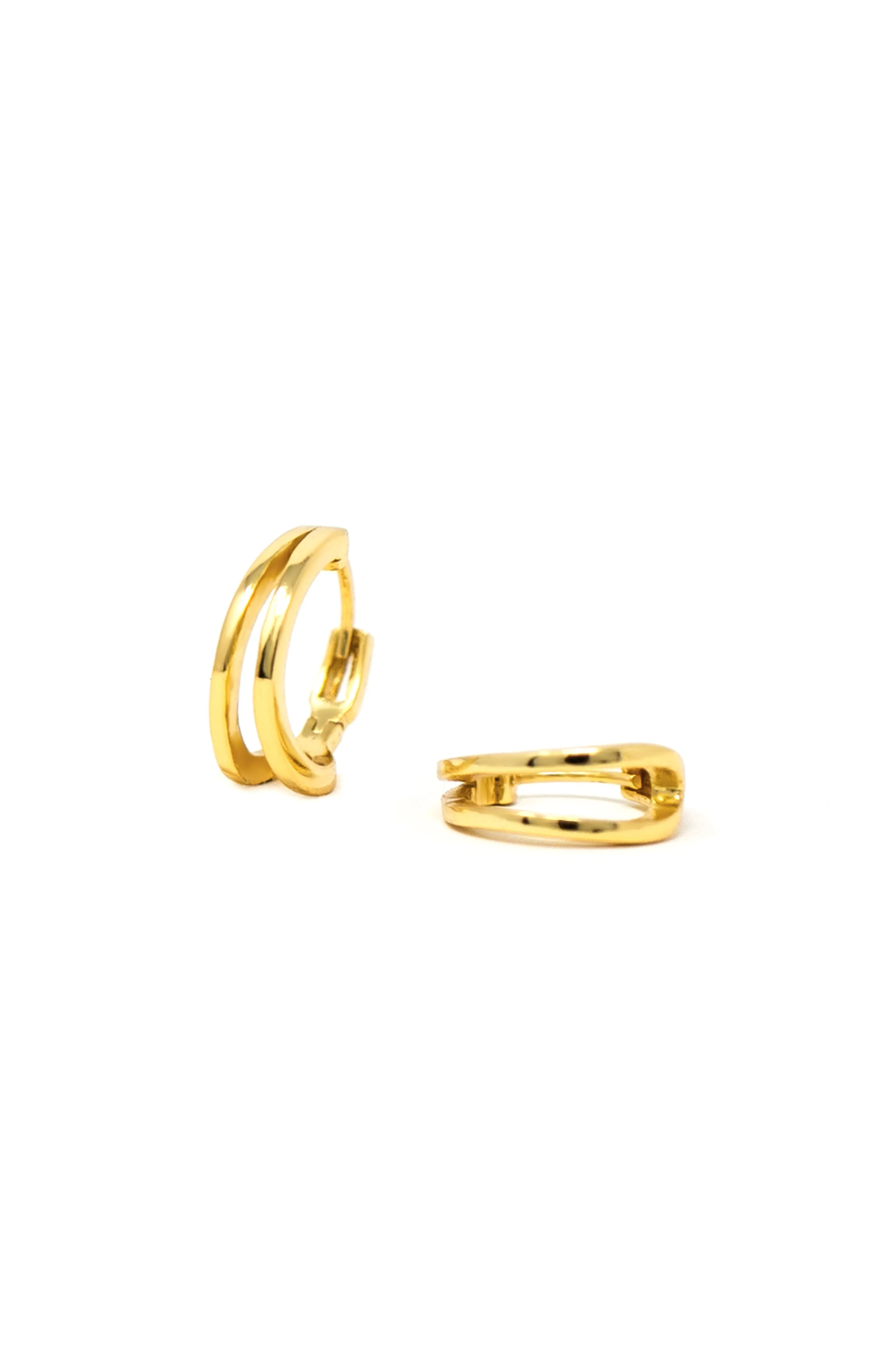 Dual Glam Sterling Silver Gold Plated Hoop Earrings