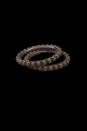 Dual Tone Large Beads Bangle