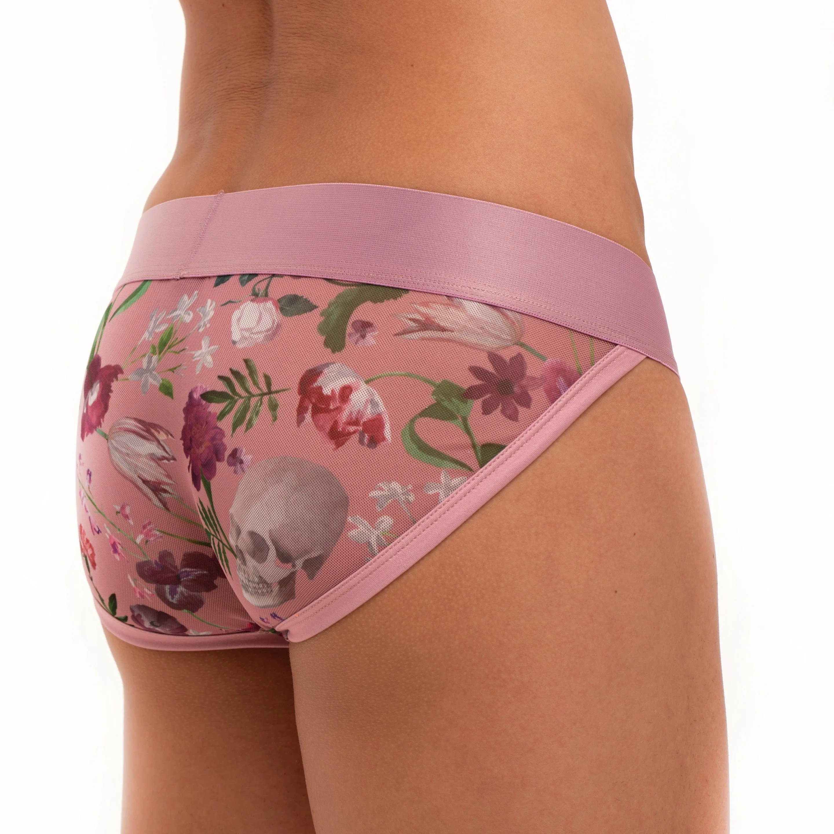 Dutch Floral Mesh Sport Brief Pink