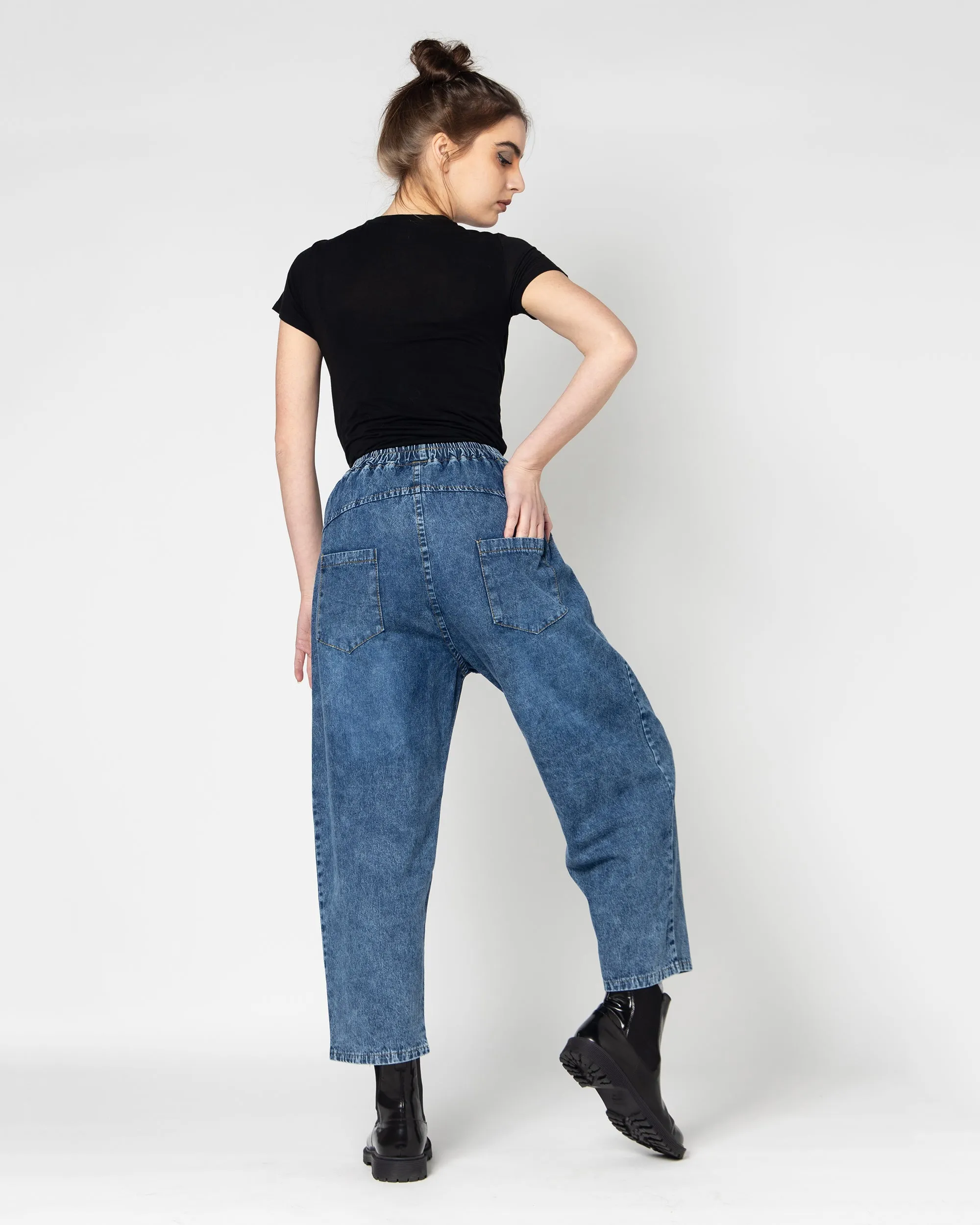 ELASTIC WAIST FRONT POCKET PANT 1949 - بنطلون