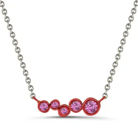 Electric Red Shadows Bar Pendant with Pink Sapphires