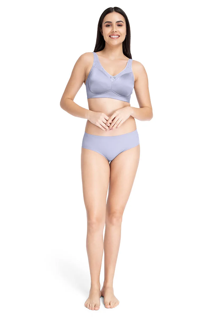 Elegant Support Non-padded & Non-wired Bra - Soft Gray