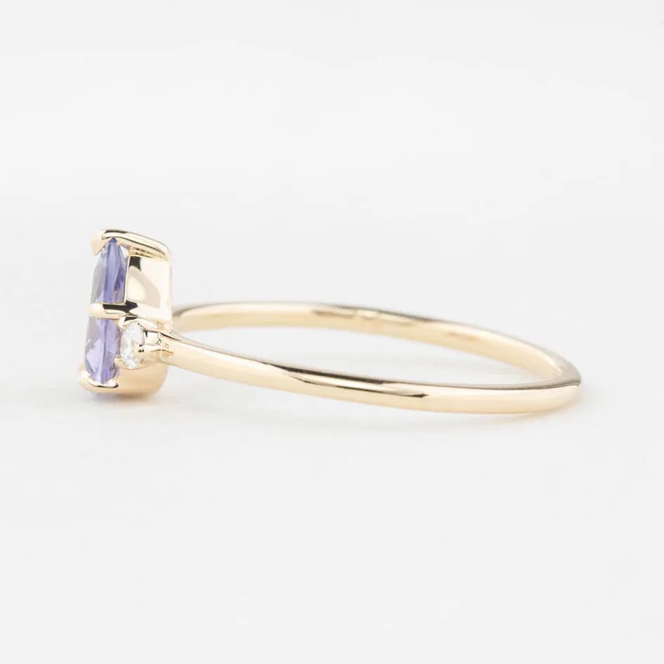 Emilie Ring 0.60ct Light Blue Madagascar Sapphire, 14K Yellow Gold (One of a kind)