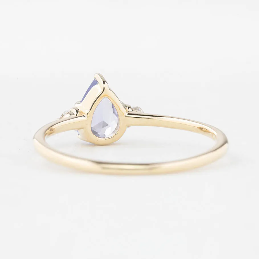 Emilie Ring 0.60ct Light Blue Madagascar Sapphire, 14K Yellow Gold (One of a kind)