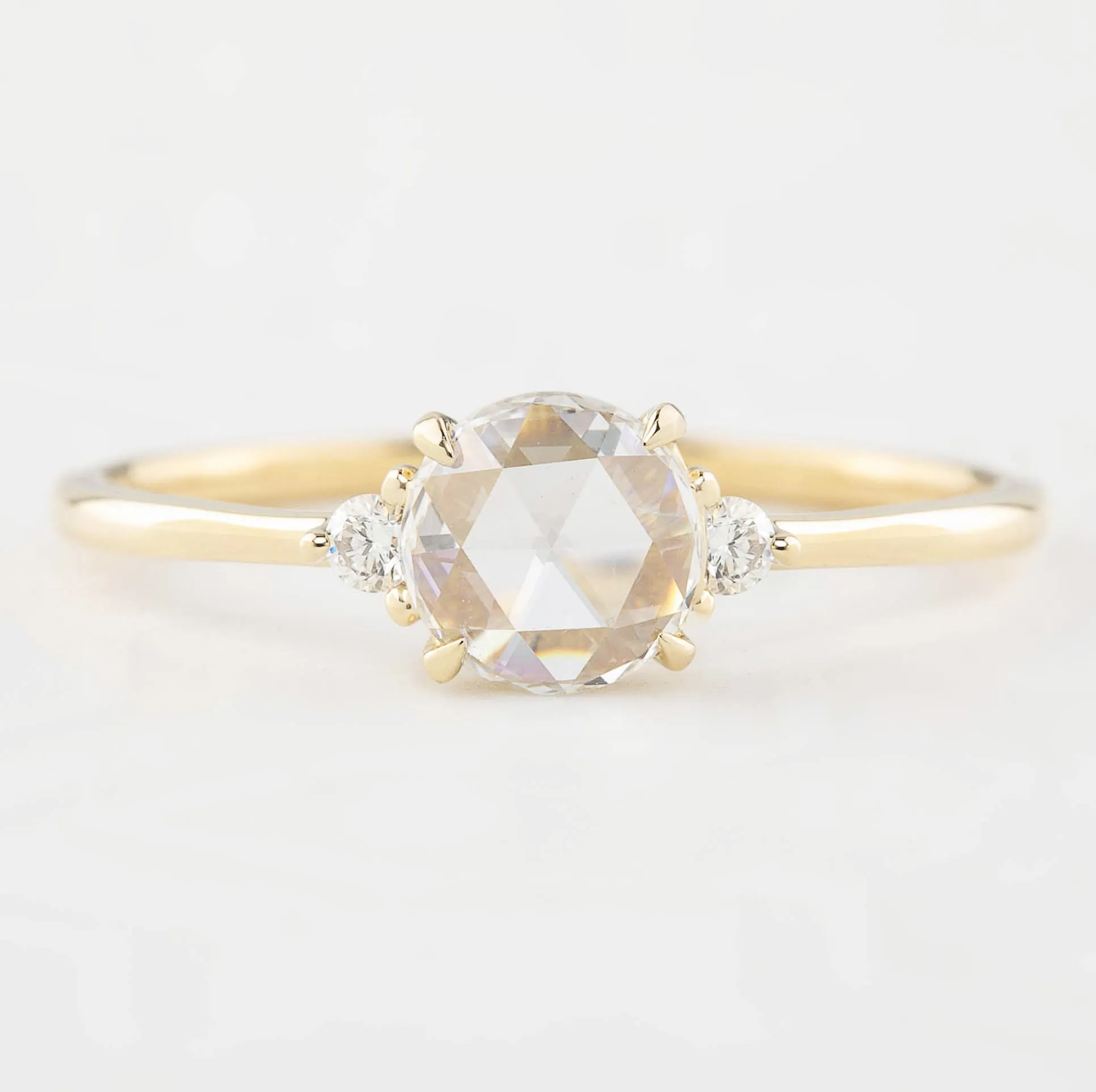 Emilie Setting accented with brilliant-cut diamond, Round Rose Cut