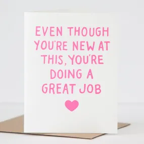 encouragement card, neon colored card, card for friend with heart