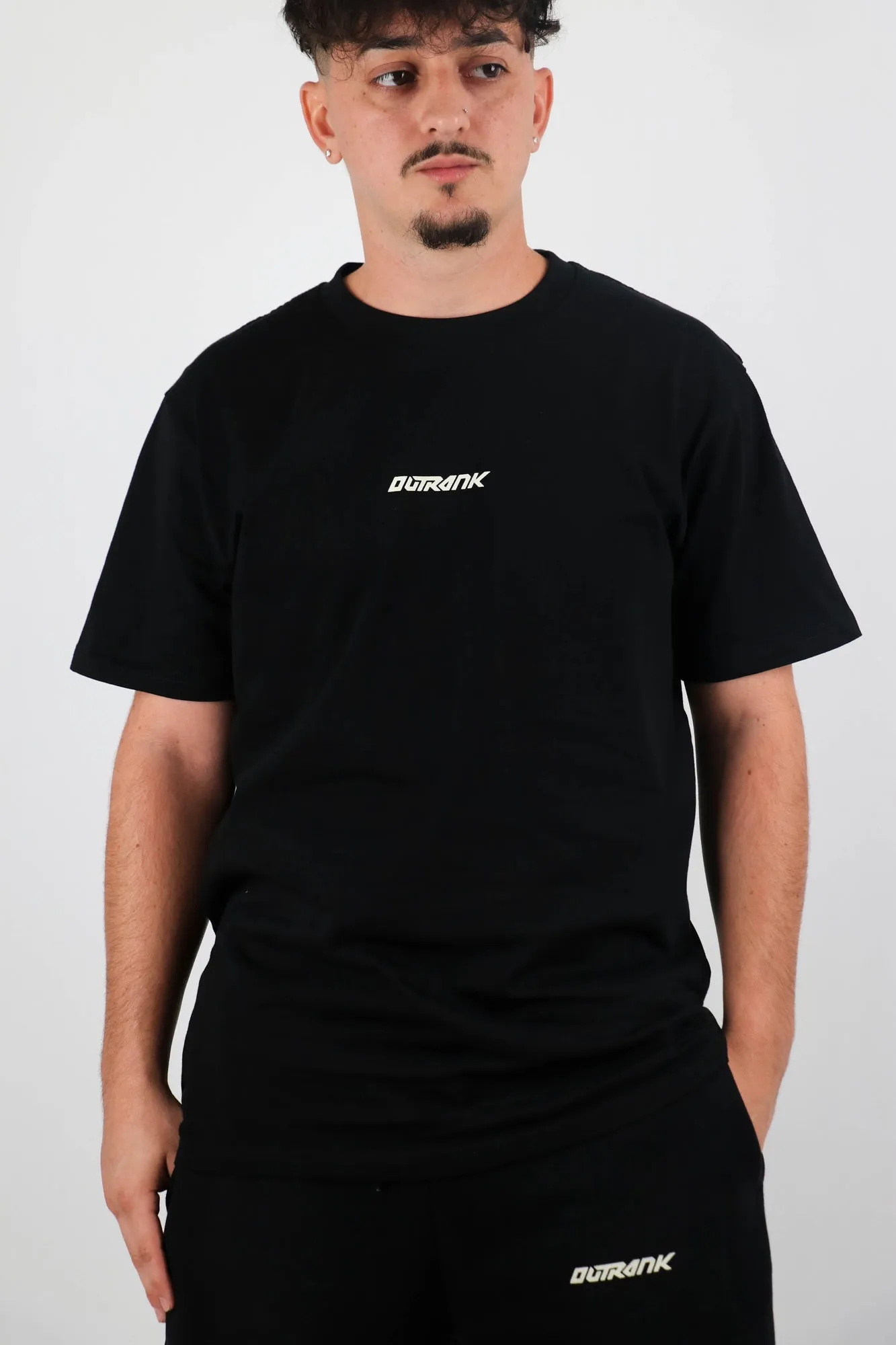 Everyday Flock Print T-Shirt- Black