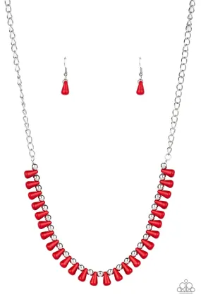 Extinct Species - Red Paparazzi Necklace