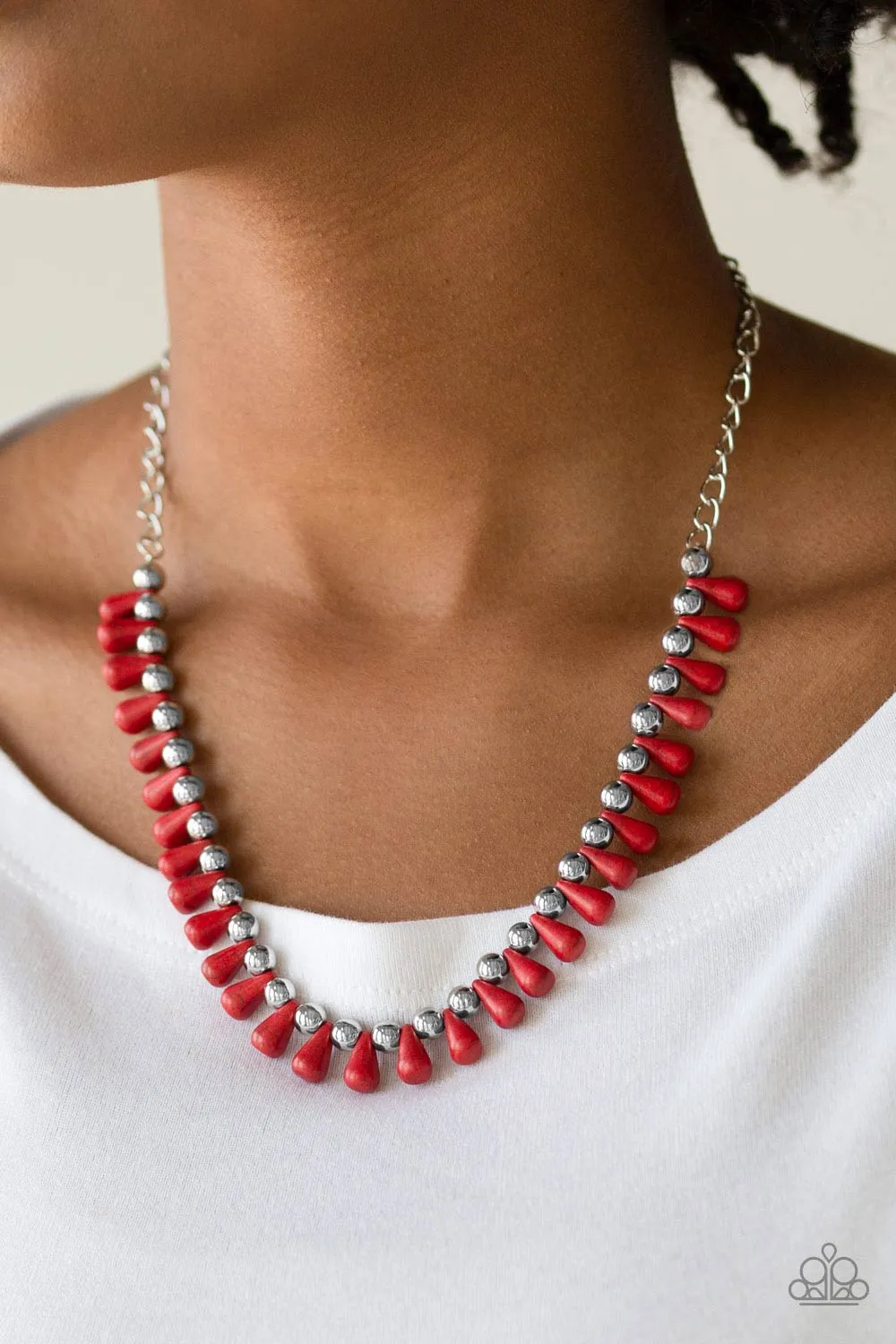 Extinct Species - Red Paparazzi Necklace