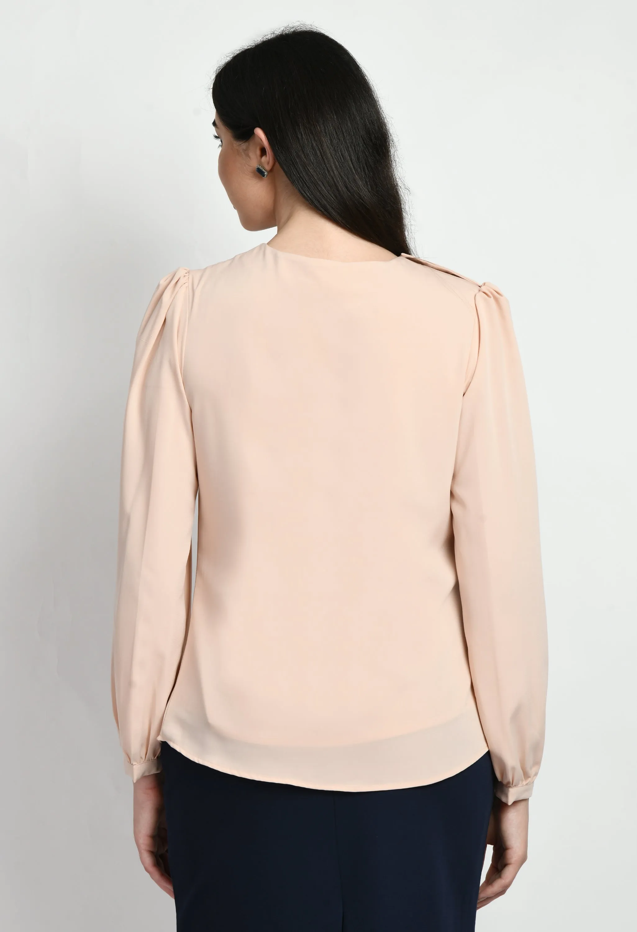 Exude Genius Pleat Detail Top (Peach)