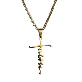 Faith Cross Necklace - Gold