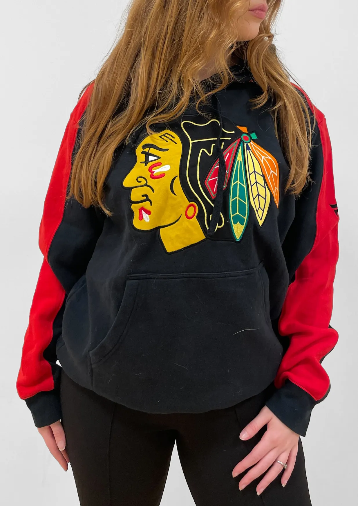 Fanatics Black Hawks Hoodie L