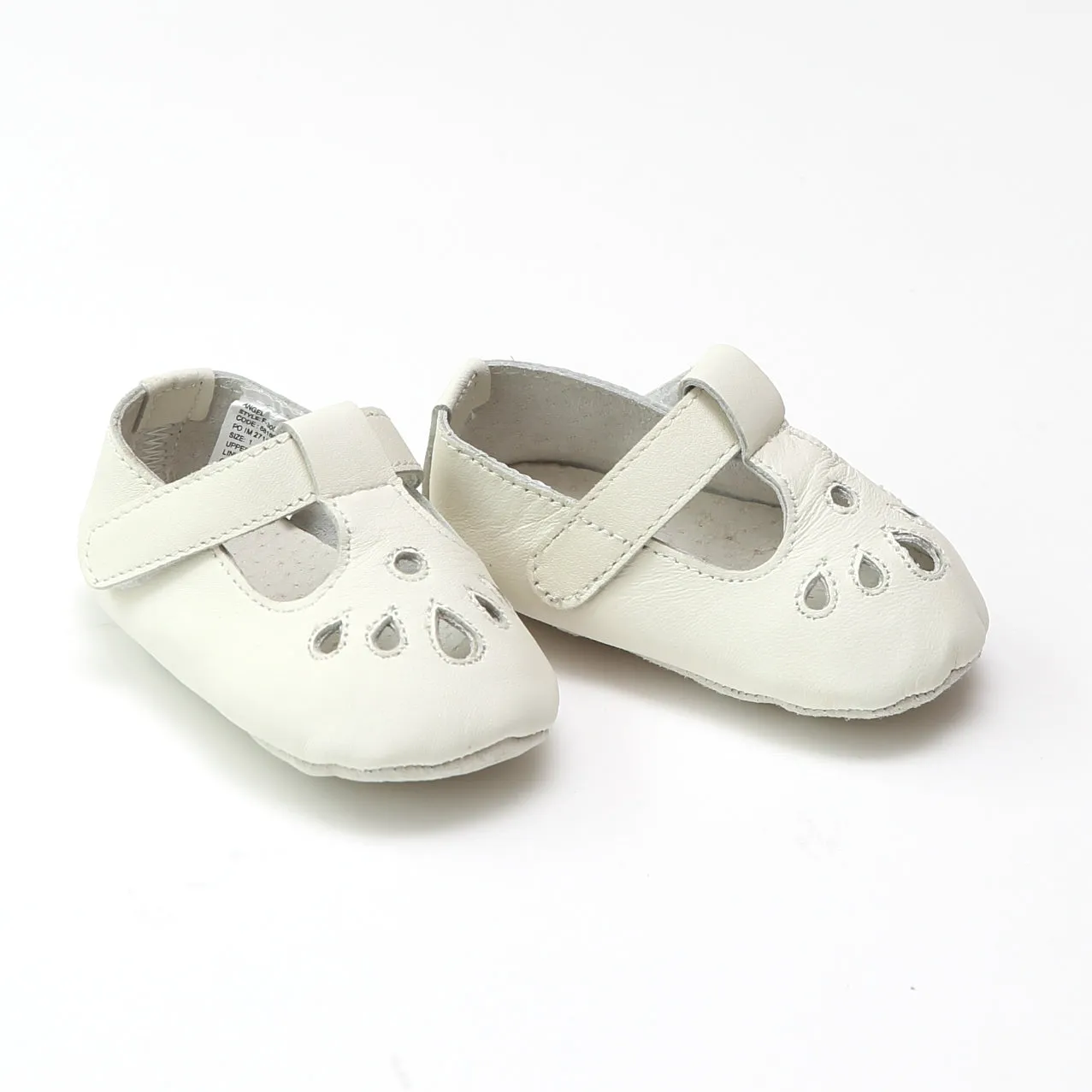 FINAL SALE - Angel Baby Girls Teardrop T-Strap Crib Mary Jane