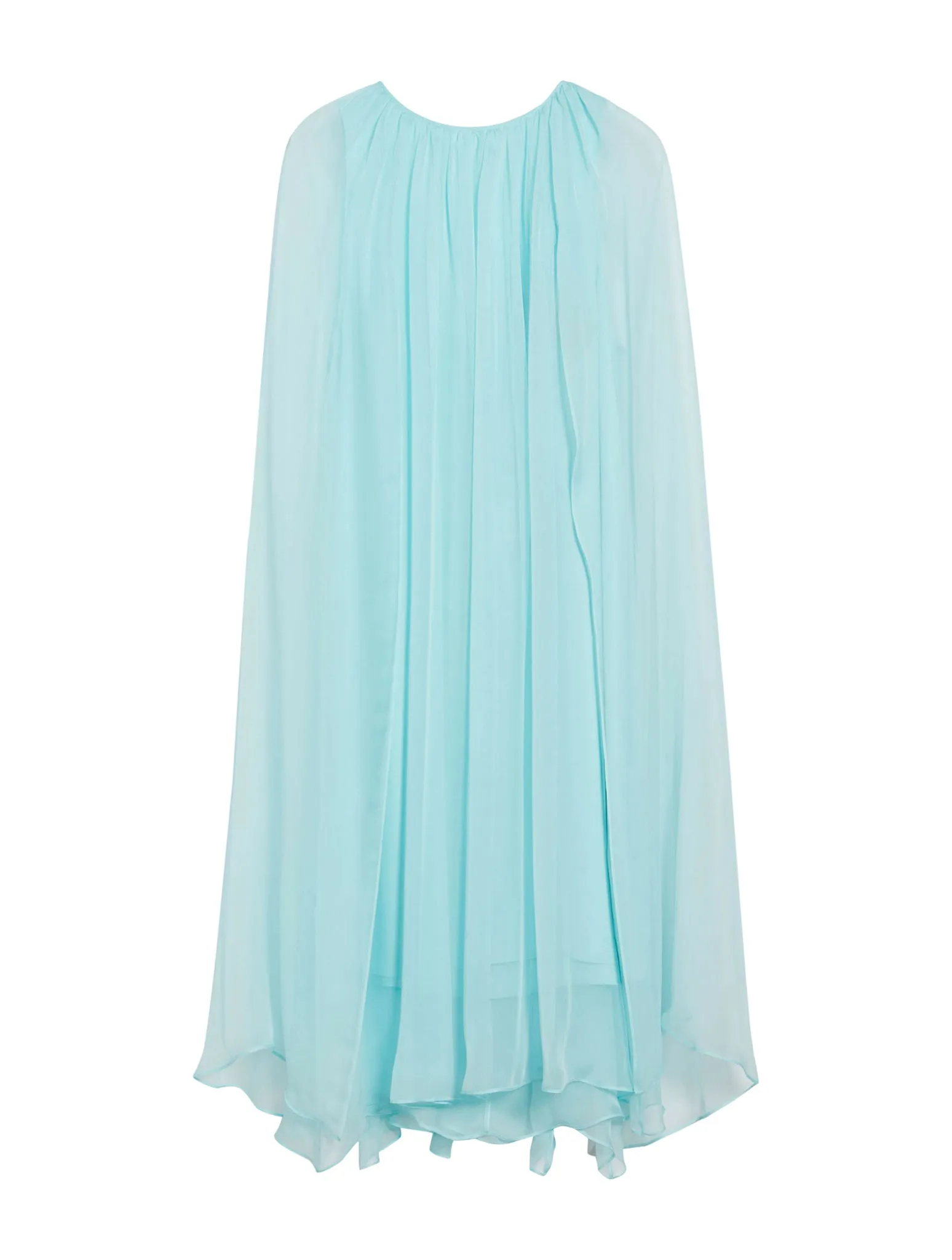 Flared dress in silk chiffon