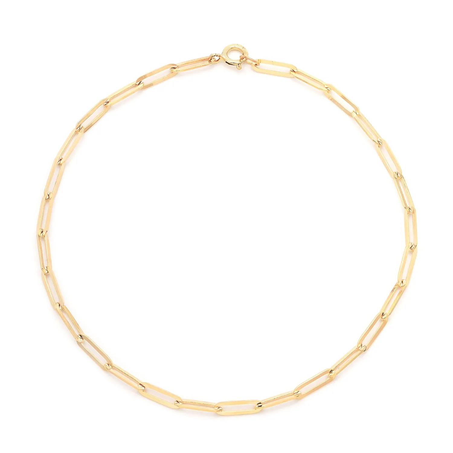 Flat Drawn Bold Spark Anklet | 14k Gold