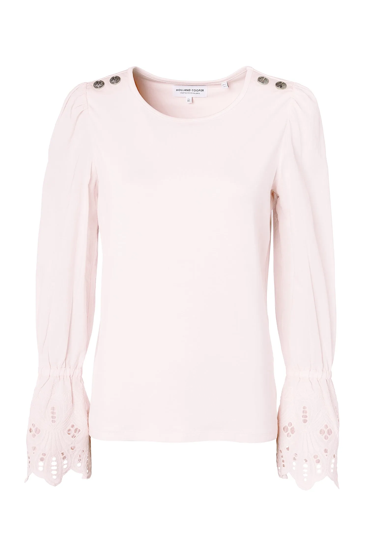 Francesca Jersey Blouse (Palest Pink)