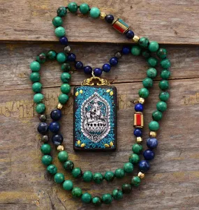 'Ganesha Pendant' Jasper, Lapis Lazuli & Sodalite Necklace