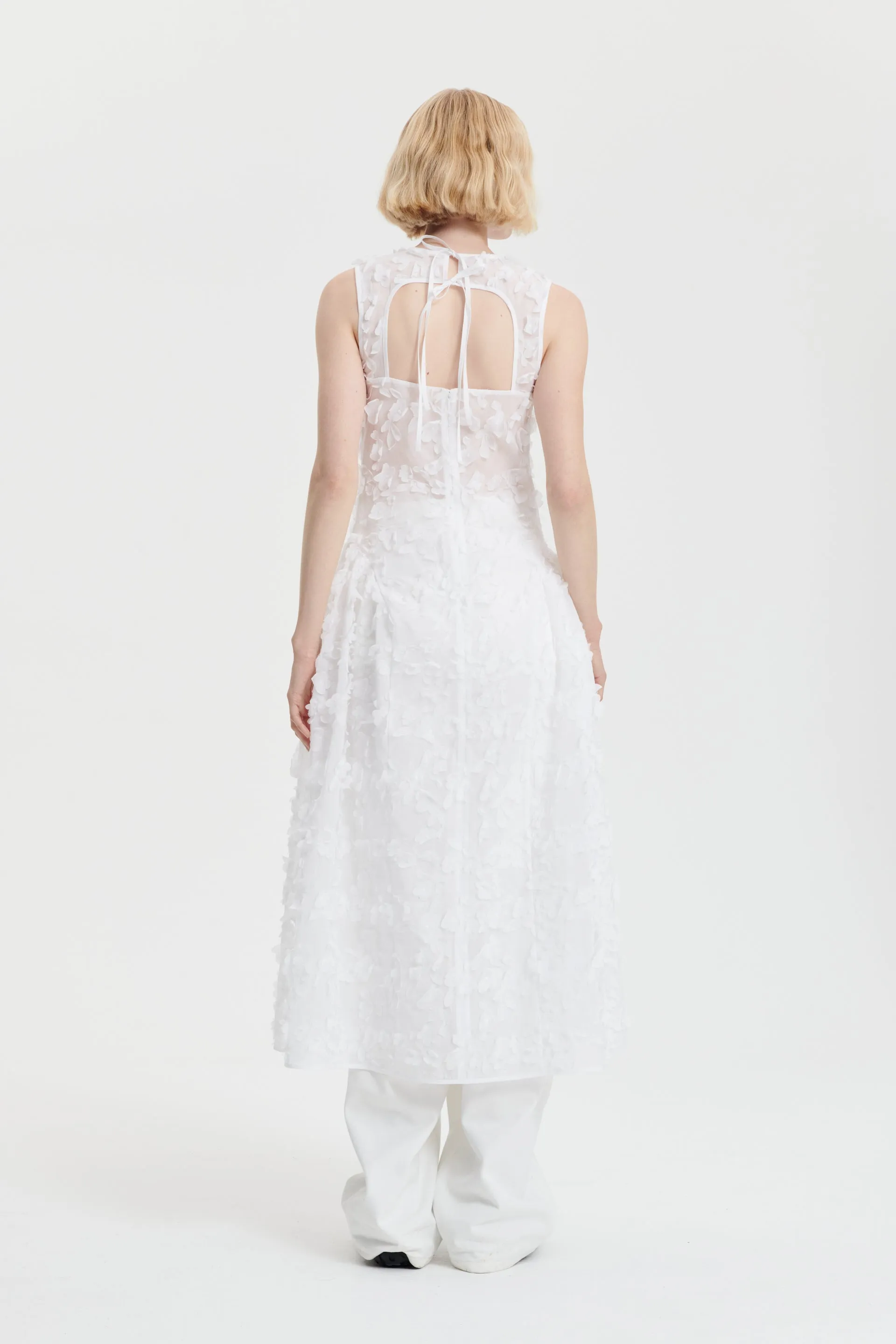 GINE | DRESS VIOLA EMBROIDERY WHITE