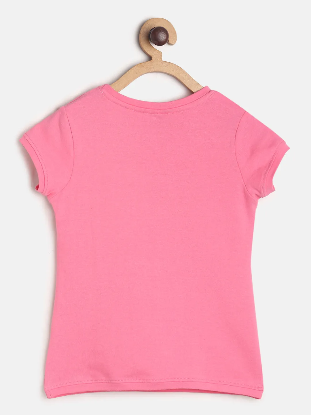 Girls Pink Printed T-shirt