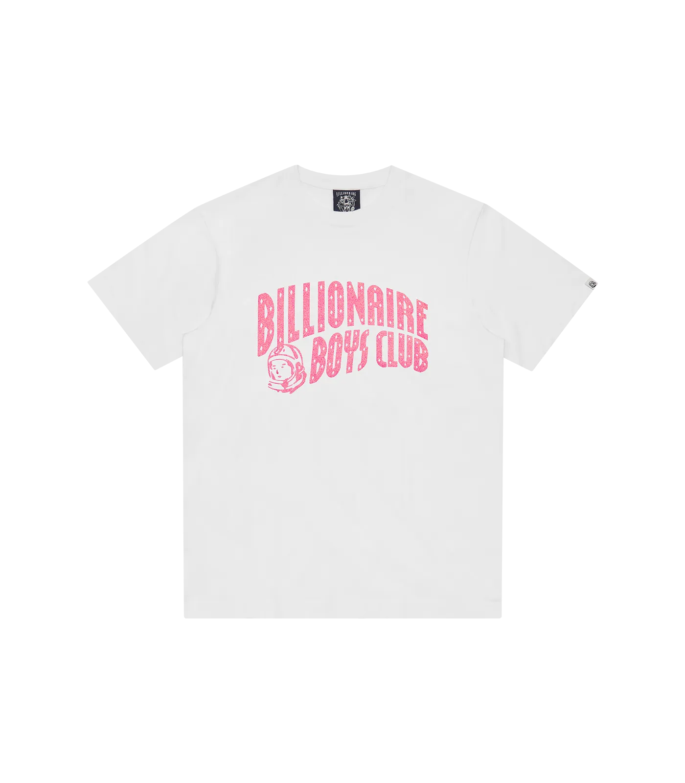 GLITTER ARCH LOGO T-SHIRT - WHITE/PINK