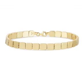 Gold Rounded Square Link Chain Bracelet