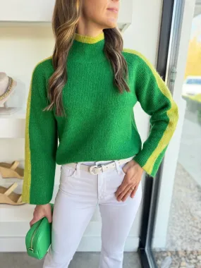 Green Cassie High Neck Pullover