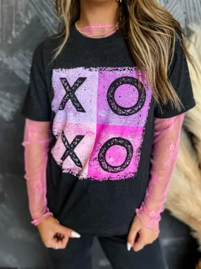 {GRUNGE LOVE:  XOXO} Char-Black Crew Neck Tee