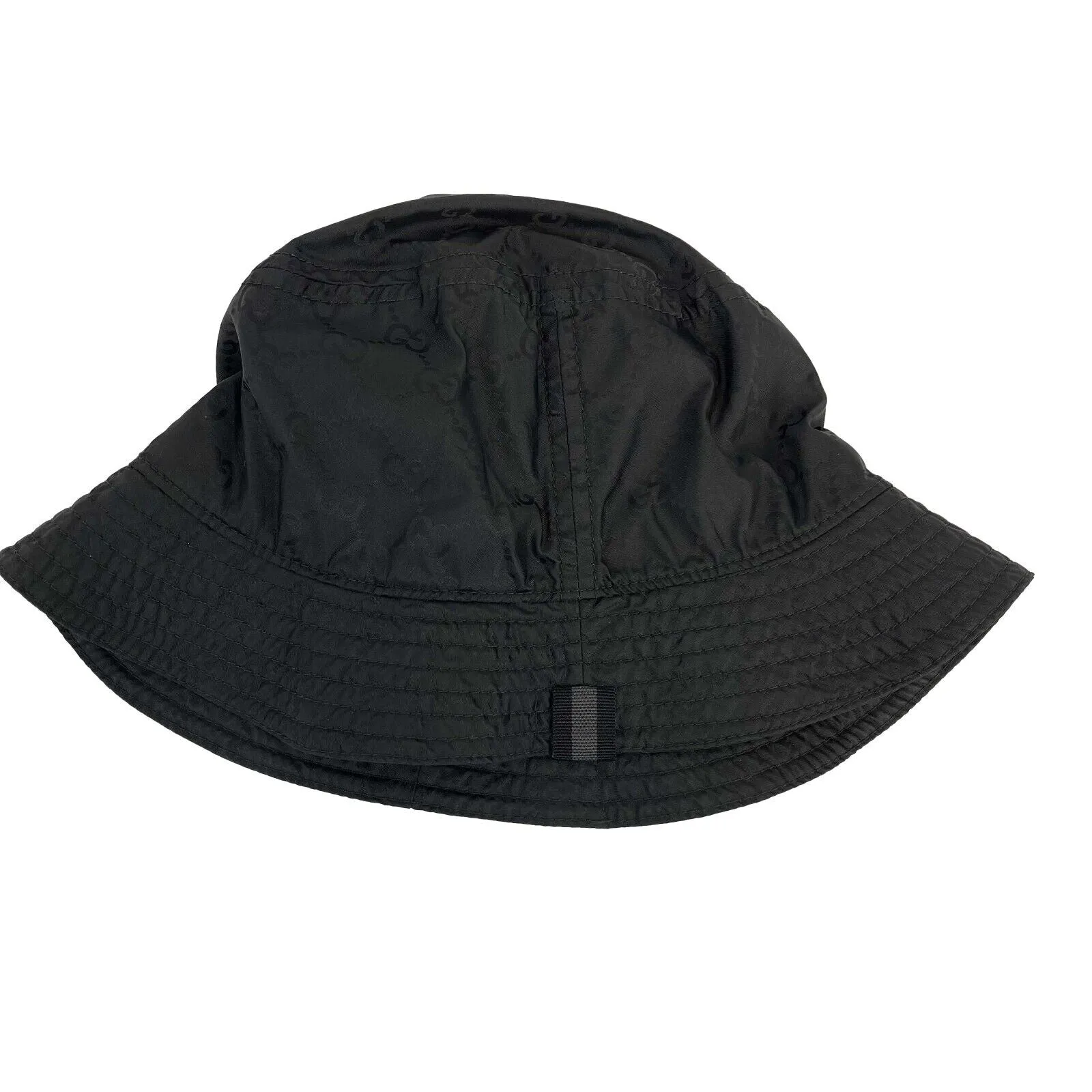 Gucci - Printed GG Logo Throughout Unisex Bucket Hat - Black - Size L