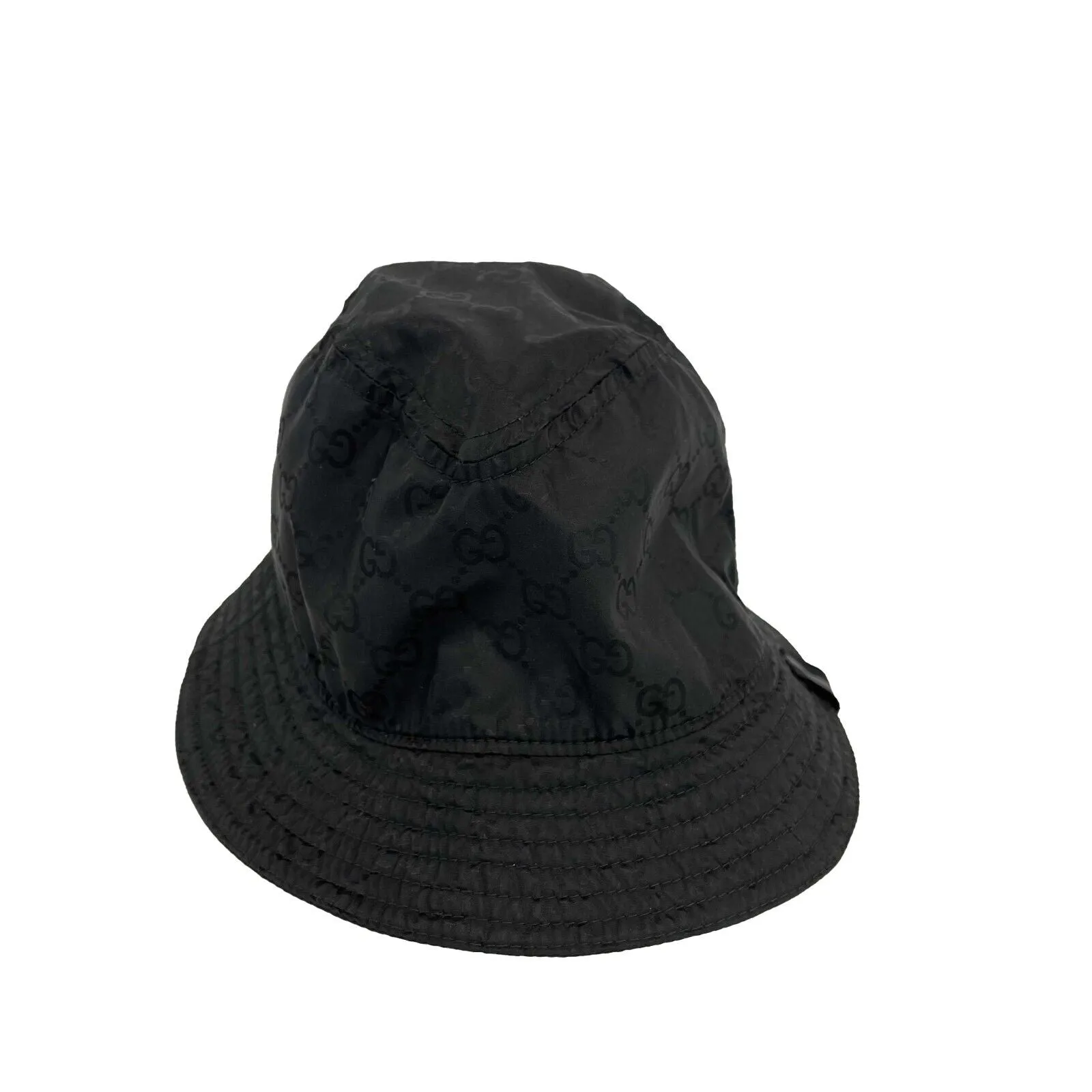 Gucci - Printed GG Logo Throughout Unisex Bucket Hat - Black - Size L